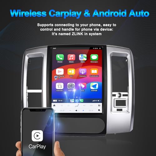 MOOKAKA Rádio veicular Qualcomm Android 13 para Dodge RAM 1500 2500 3500 2008-2012 Truck Stereo Upgr