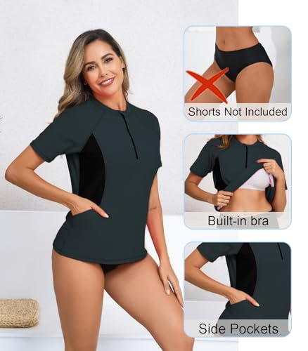 Camiseta de manga corta con protección solar UPF50+ y bolsillos laterales de mujer 5