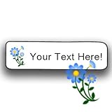 80 Laundry Proof Stick On Clothing Tag Labels -with Blue Flowers Personalized with Your Name