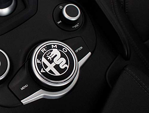 Eppar New Decorative Center Control Button Sticker for ALFA Romeo Giulia 2016-2019 (B-Style)