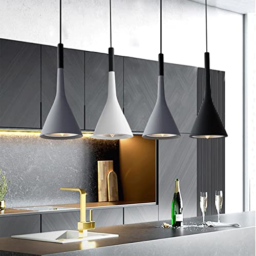 Lampe suspendue moderne industrielle blanche avec câble réglable pour plafond