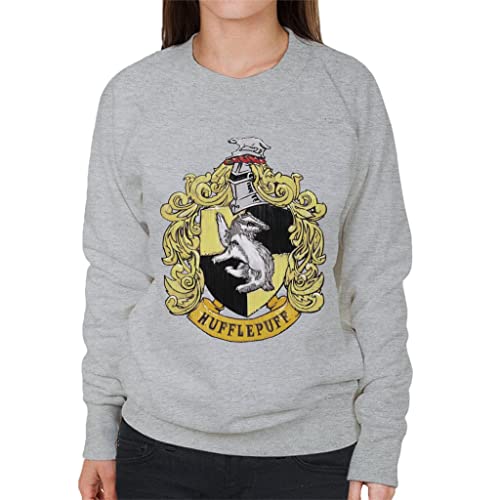 All+Every Harry Potter Hufflepuff House Crest Women's Sweatshirt Heather Grey