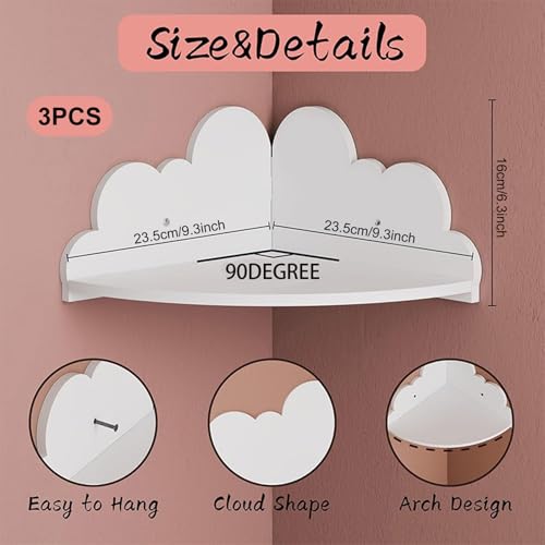 Étagères d'angle faciles à installer pack de 3 rangements bois pour petits espaces - 4