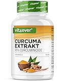 vit4ever Extrait de Curcuma hautement dosé   180 Gélules   500 mg de Curcumine par portion journalière   95% de Curcumine – Extrait de Kurkuma de haute qualité   Vegan, sans additifs inutiles