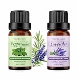 Sedbuwza Lavender Peppermint Essential Oil Set, Lavender Fragrance Oil Peppermint Scent Oil Set for Diffuser, Aromatherapy, Massage, Soap, Candle Making 2 x 10 ml
