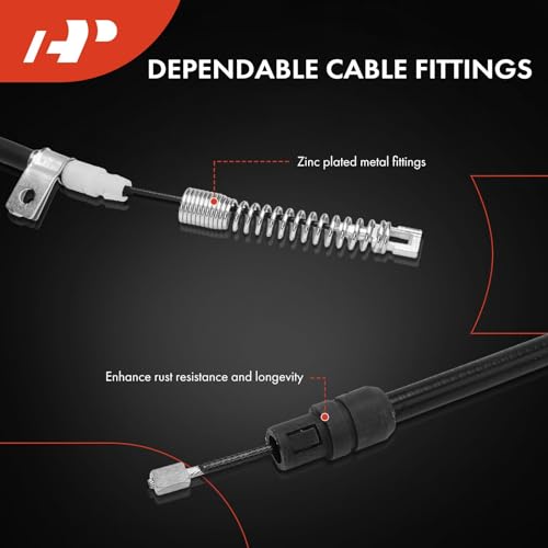 A-Premium Rear Side Parking Brake Cable Assembly Compatible with Chevrolet, GMC Models: Silverado 2500 HD 2006-2009, Silverado 2500 HD Classic 2007, Sierra 2500 HD, Sierra 2500 HD Classic, 2-PC Set by A-Premium - Image 5