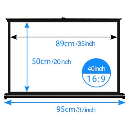 Pantalla de proyector manual portátil 40 pulgadas 16:9 miniatura 7