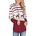 Produktbild Beliebte Weihnachten Hoodie Damen Neue Gestreifte Rentier Print Pullover Sweatshirt Gr. M, Elch