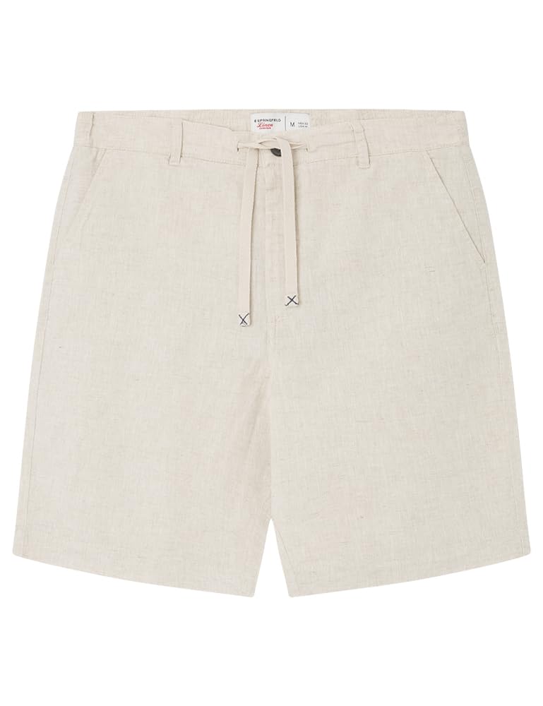 SPRINGFIELD Bermudas Chino de Lino Pantalones Informales para Hombre