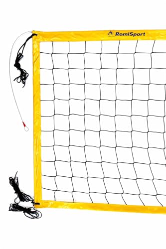 Filet Professionnel pour Volleyball de Plage - 9,5 m - Jaune - Résistant aux intempéries - pour l'intérieur et l'extérieur, Le Jardin, la Plage, Le Sport
