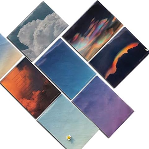 Bookmarks, Guanyumeixin Semi-Transparent Poetic Bookmark Kit, Sky Nature Pattern Artistic Bookmark Set, Christmas Gifts & Collection for Men and Women - 8 Pcs Cover