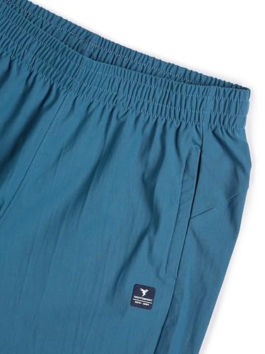 Image of TECHNOSPORT Men's Solid Trackpants DURACOOL+ Quick Dry Straight Fit Mid Rise Drawstring Polyester for Gym Training Outdoor Wear Anti Odour