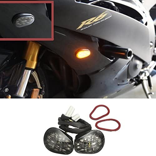 6 Intermitentes LED De Humo Para Yamaha YZF R1, R6, R6S, Montaje Empotrado, Lente ámbar