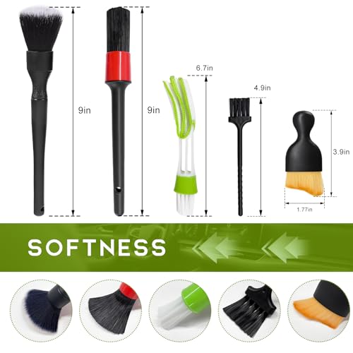 BWBWND 5-Piece Car Detailing Brushes Duster Kit