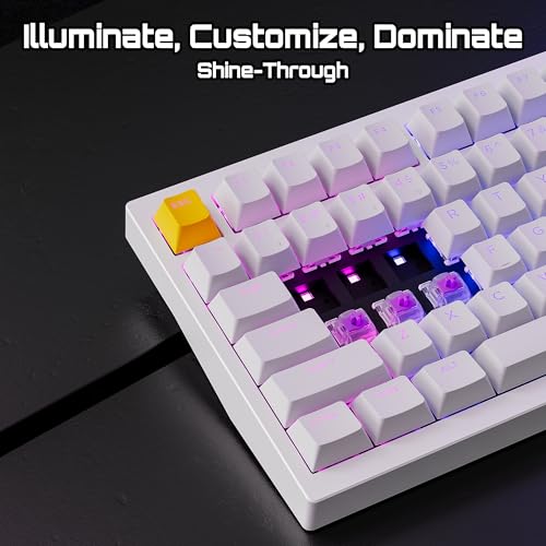 Image of LEMOKEY P1 HE 75% Wireless Custom Mechanical Gaming Keyboard with Gateron Double-Rail Magnetic Switches Knob Version, QMK 2.4 GHz Bluetooth 5.2 RGB Backlight Compatible with Mac Windows Linux-White