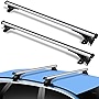 2Pack Upgraded 47” Universal Roof Rack Cross Bars, Adjustable Aluminum Cargo Carrier Rooftop Luggage Crossbars, Suitable for Most Vehicle Without Roof Side Rail