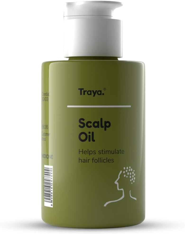 Traya Scalp Oil for Healthy Hair Growth, Ayurvedic Coconut Oil, Controls Dandruff & Hair Fall, Improves Hair Thickness, Contains Bhringraj & Kapoor (80ml)