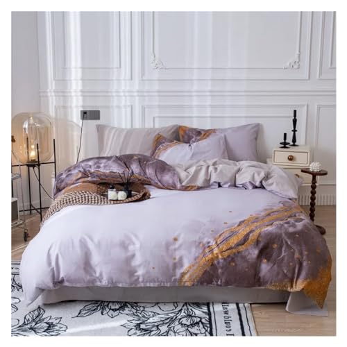 Parure de lit marbre ultra doux avec fermeture éclair en coton imprimé