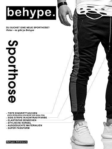 Behype. 60-0351 - Pantaloni sportivi da uomo, con