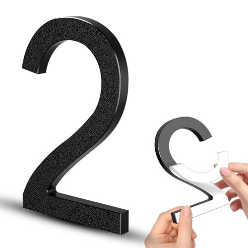 6 Inch Self-adhesive House Numbers, Modern Floating Address Numbers