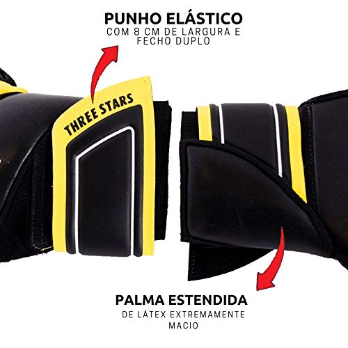 Luva Goleiro Three Stars Titan Palma Preto