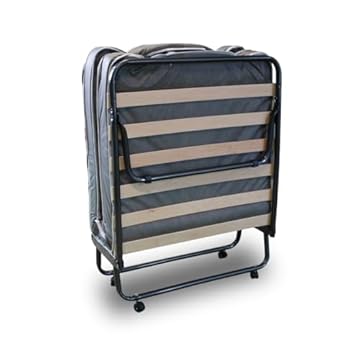 La Nuit Notti da Favola - Brandina Pieghevole con Struttura in Acciaio e Materasso Singolo H7 cm - 80 x 190 cm con Rete a Doghe in Legno, Comoda E Robusta