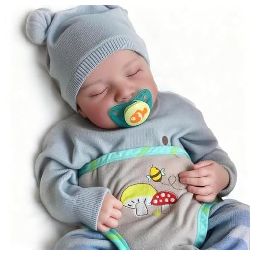 BABESIDE Bambole Reborn Maschio, 17 pollici Lavabili a Mano Reborn Maschio corpo in Vinile Morbido, Bambola Originali Reborn Sembra un vero Bambino (Ragazzo con gli occhi chiusi)