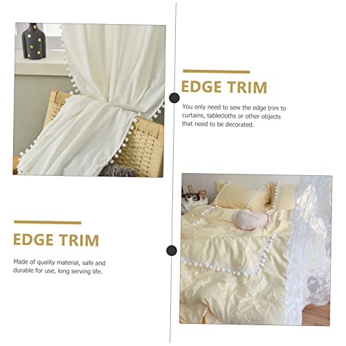 VILLCASE 2 Rolos 15 Cortina De Bola De Pelo Renda Pom Guarnição Pom Pom Fita Artesanato Guarnição Fr