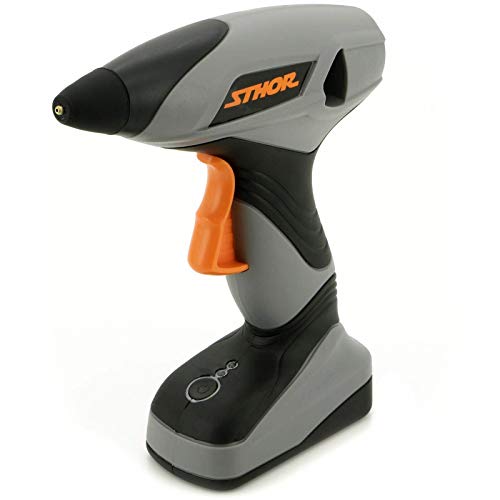 STHOR® Akku Heißklebe-Pistole 25 Watt Klebepistole Heiß-Klebegerät Heisskleber