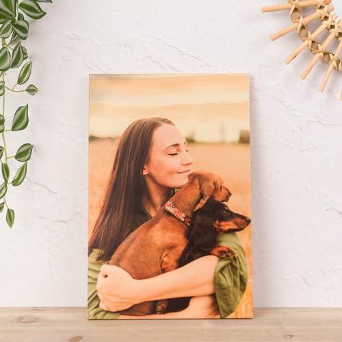 Wanapix | Foto en Madera 20x20 | Tu Fotografía impresa sobre Madera de Pino Gallego | Impresión Directa | Incluye Placa de Metal para Colgar | Cuadro Personalizado de Madera estilo Rústico sin Veta