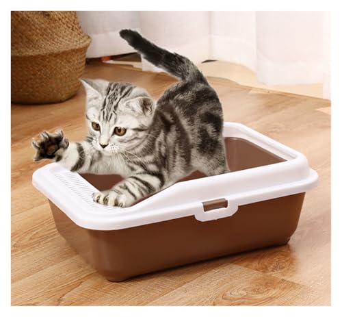 Caja de arena semi cerrada para gatos fácil de limpiar miniatura 4