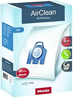 Miele 10123210 AirClean 3D Efficiency Dust Bag, Type GN, 4 Bags & 2 Filters, white