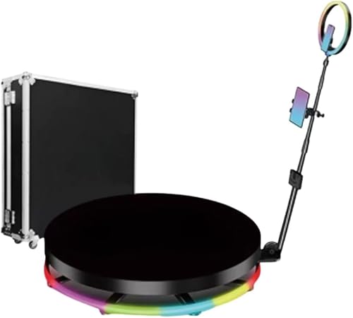 360° Photo Booth Platform with Ring Light & Flight Case-80cm(1-3 people)