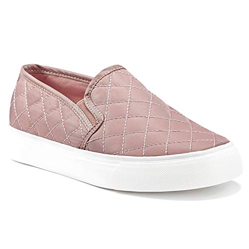Image of JENN ARDOR Womens Slip On Sneakers Perforated /Quilted Casual Shoes Fashion Walking Flats