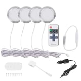 Sepzlly 4 Unidades Focos LED Interior 12V Campervan Regulables con Mando a Distancia, 6000K Blanco Frío 2W para T4 T5 Caravana Barco y Autocaravana Plata