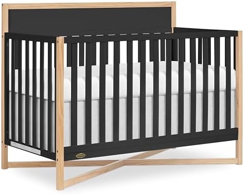 Dream On Me Owen 5-in-1 Convertible Crib, Matte Black
