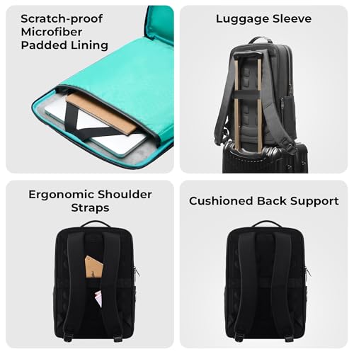 Image of Premium Laptop Messenger Bag - Durable Vegan Leather & Water-Resistant Briefcase for 15.6-inch Laptops - 3-Compartment Organizer, Ultra-Lightweight (435g)