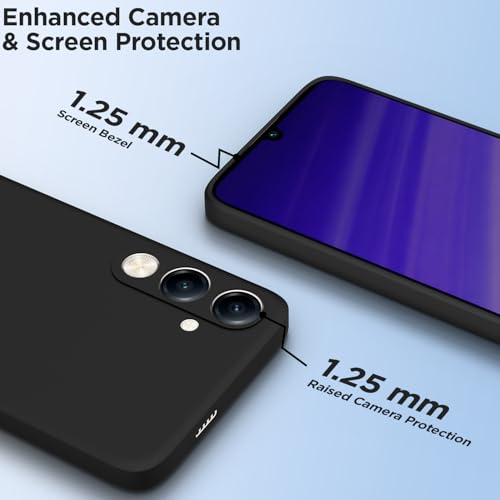 Image of Outlouders Back Cover for iQOO Z10 lite 5G / Vivo T4 lite 5G / Y19 5G / Y19e / Y04 4G / Y29s 5G | Camera Protection | Durable Soft Matte Silicone Bumper Case (Black)