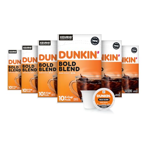 Dunkin’ Bold Blend Dark Roast Coffee, Keurig K-Cup Pods, 60 Count - image 1