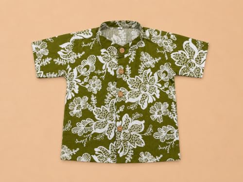 Image of A.T.U.N. (ALL THINGS UBER NICE) Boys 100% Cotton Printed Shirt | Half Sleeve Smart Casual Shirt for Kids | Soft Breathable Button Placket Top for Boys