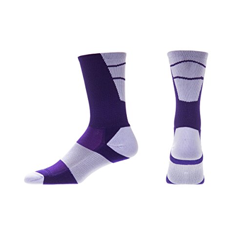 Csi Point Guard Performance Crew Socks Made In The Usa Purple/White #TOP1