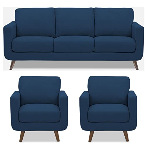 Top 10 Best Sofa Sets In India | Best Sofa Set 5, 3 Seaters 10 Adorn India Wood Damian 3+1+1 5- to 6-Person Sofa Set (Blue)