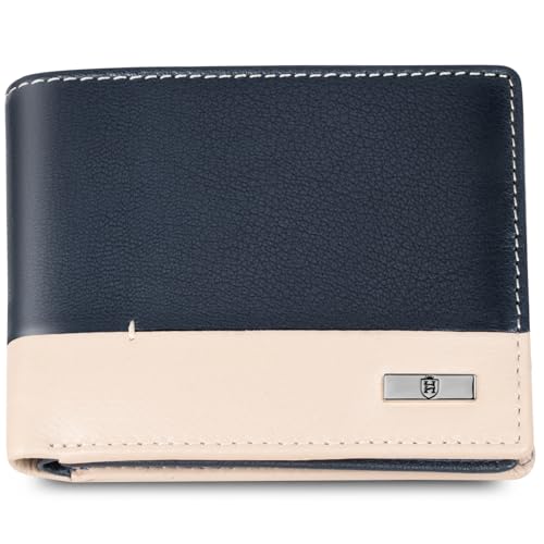 Image of HORNBULL Nikolas Navy Leather Wallet for Men | Genuine Leather Wallet with RFID Blocking | Purse for Men