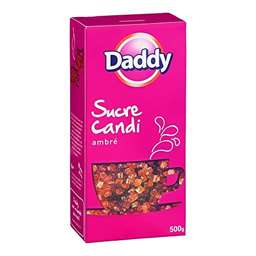 DADDY - Sucre ambré façon Candi 500g - Qualité supérieure pour vos préparations sucrées - Raffinage précis et 100% naturel - Idéal pour pâtisseries et confiseries. - Lot De 4