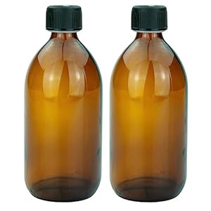 Mikken 2 Braune Glasflaschen mit Schraubverschluss