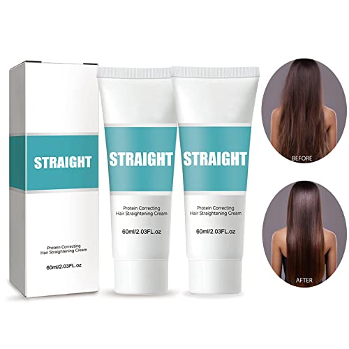 2PCS Protein Correcting Hair Straightening Cream,2023 New Silk and Gloss Hair Straightening Cream, Hair Straightener Cream for Thick, Curly, and Unruly Hair ,AMind4U