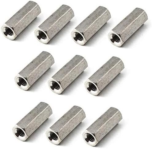 Long Hex Coupling Nut 304 Stainless Steel Round Rod Coupling Nut (Pack M8x13x15