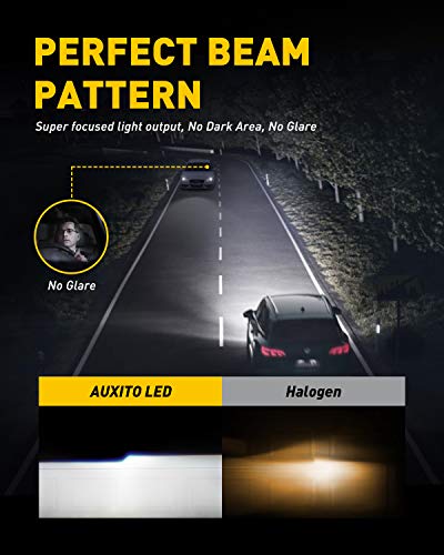 Auxito 9007 Led Bulbs, 16000Lm 80W Per Set, 500% Brighter, 6500K Cool White, Adjustable Dual Beam Hb5 Led Light Lamp For Halogen Replacement, Pack Of 2 #TOP2