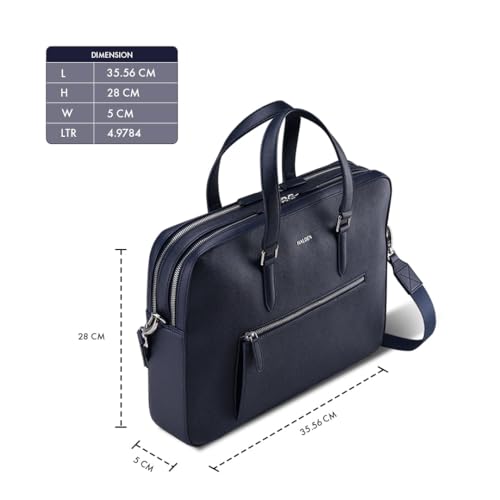 Image of HALDEN Harrington Double Zipper - Vegan Saffiano Leather Laptop Bag