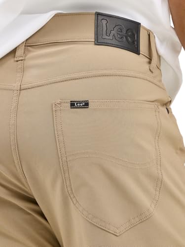 Lee Men's X Move 5-Pocket Performance Pant, KC Khaki, 29W x 32L